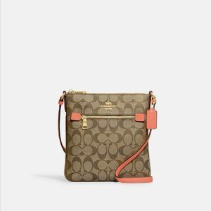 Authentic Coach Mini Rowan File Bag In Signature Canvas